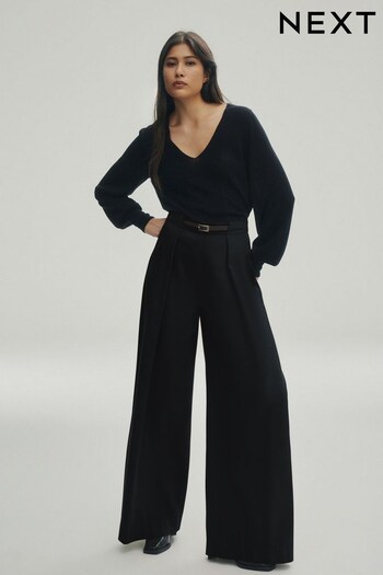Black Premium Belted Trousers (A85942) | £65