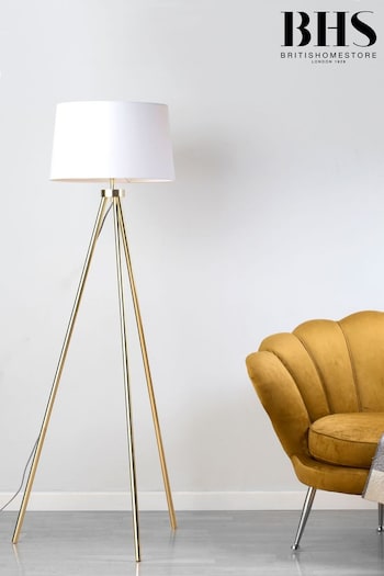 BHS Brass Tristan Tripod Floor Lamp (A86138) | £100