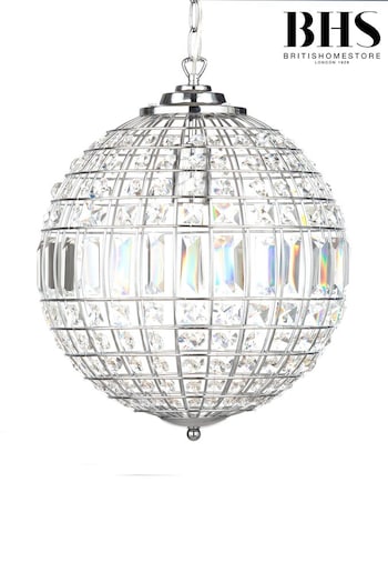 BHS Silver Small Ursula Crystal Ball Ceiling Light Pendant (A86145) | £130
