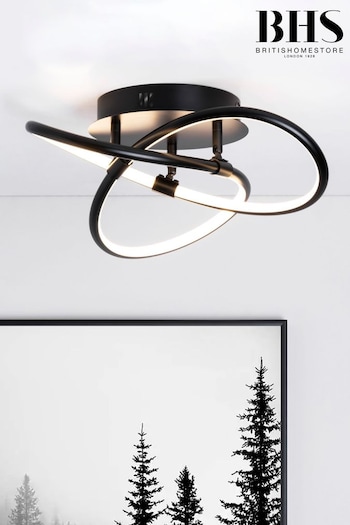 BHS Black Eero Knotted Shape LED Flush Ceiling Light (A86162) | £110