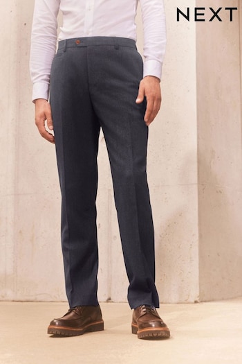 Navy Tailored Trimmed Donegal Fabric Suit: Trousers flagglogga (A86728) | £45
