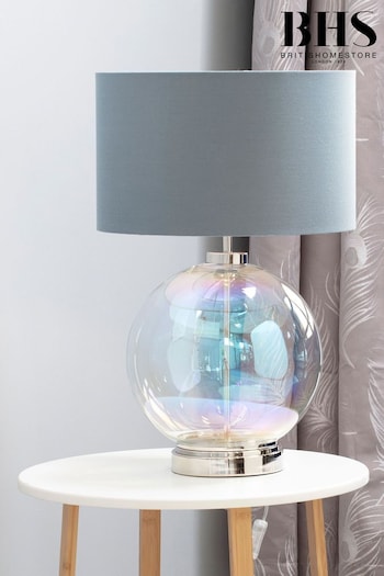 BHS Silver Large Glass Table Lamp (A87090) | £100