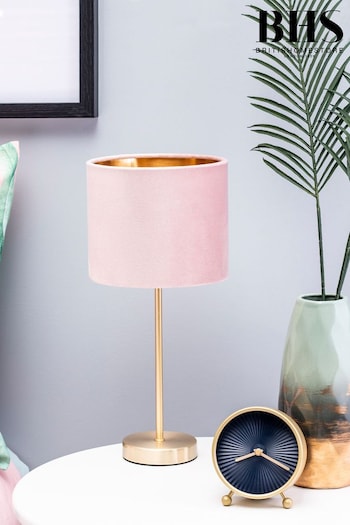 BHS Pink Velvet Table Lamp (A87102) | £28