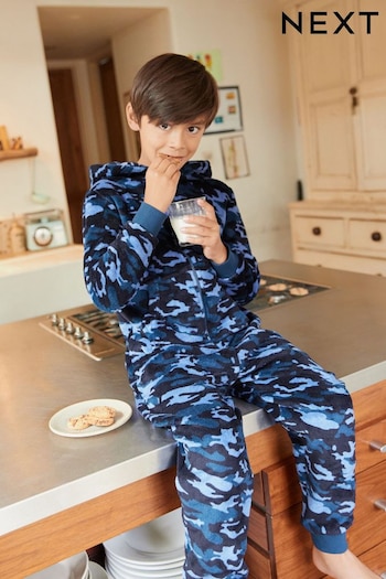Blue Camouflage Fleece All-In-One (3-16yrs) (A87710) | £22 - £34