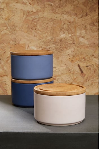 Interiors by Premier Blue Fenwick Storage Canisters Set of 3 (A87834) | £26