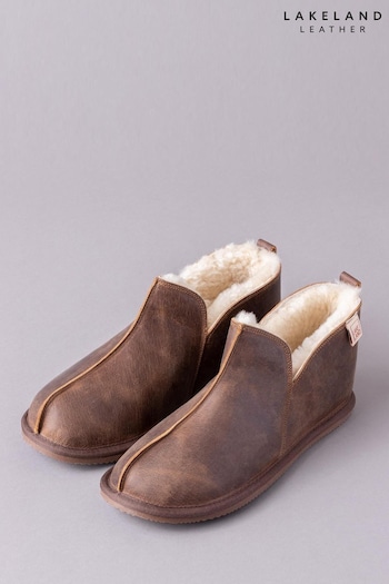 Lakeland Leather Mens Brown Leather Slipper Boots (A87868) | £90