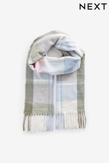 Pink Check Longline Midweight Scarf (A88650) | £16.50