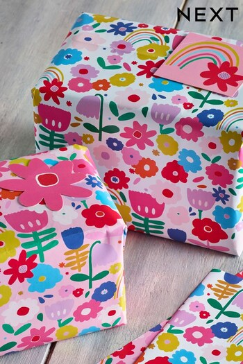 Bright Floral Wrapping Paper and Tags (A88664) | £4.50