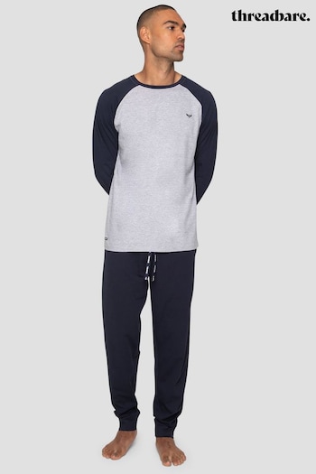 Threadbare Black Cotton Blend Long Sleeve Pyjamas Set (A88950) | £24
