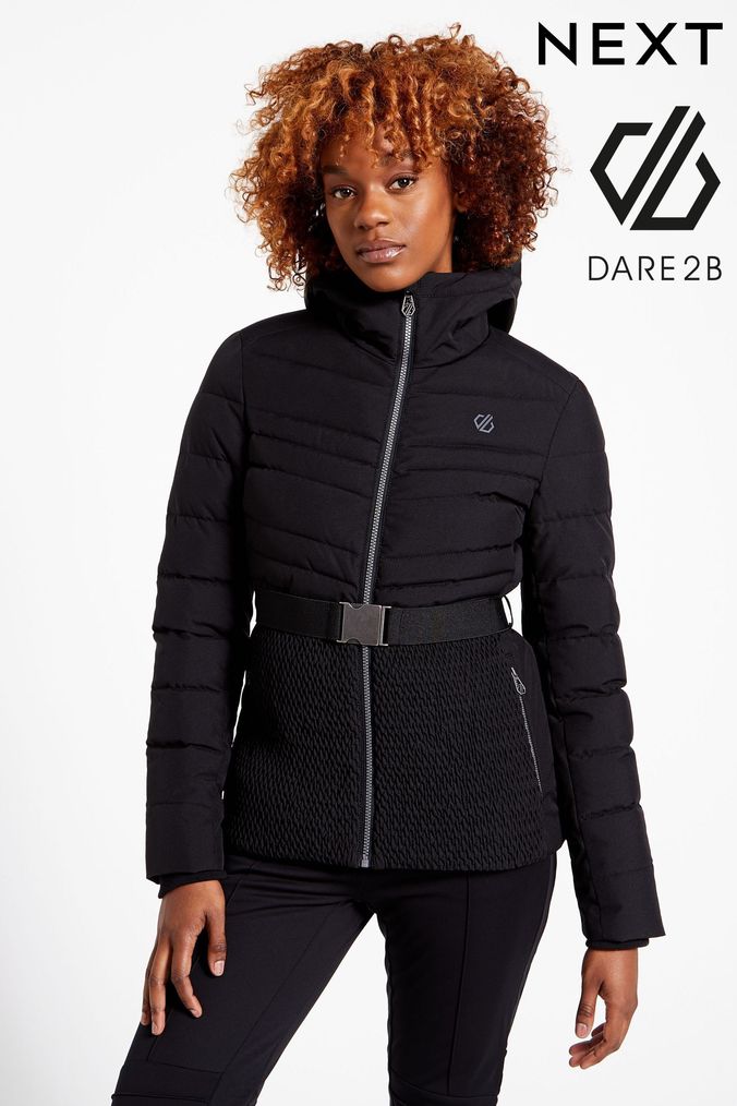Belted ski 2025 jacket womens