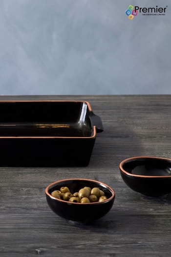 Interiors by Premier Set of 3 Black Calisto Dishes (A89134) | £30