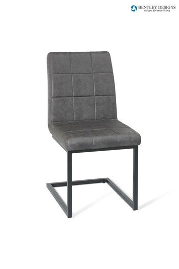 Bentley Designs Set of 2 Distressed Dark Grey Lewis Distressed Fabric Chairs (A89271) | £280