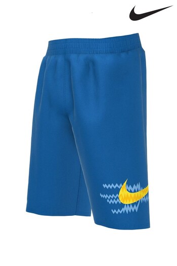 Nike Blue Electric Swoosh 8 Inch Volley Swim Shorts (A89286) | £23