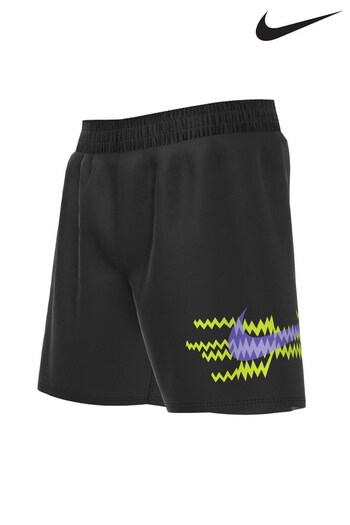 Nike Black Electric Swoosh 4 Inch Volley Swim Shorts (A89287) | £22