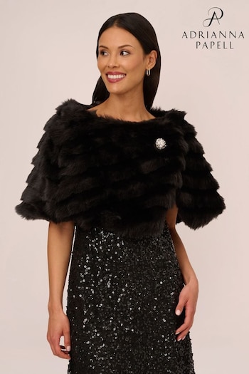 Adrianna Papell Faux Fur Brooch Coverup (A89304) | £119