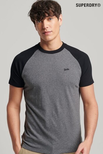 Superdry Black Organic Cotton Baseball T-shirt (A89600) | £20