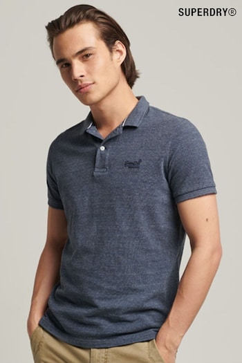 Superdry Blue Grey Marl Classic Pique Polo phone-accessories Shirt (A89621) | £35
