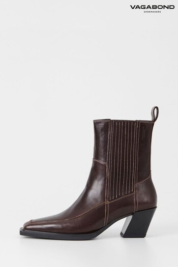 Vagabond Shoemakers Alina Stitch Western Brown Boots (A90102) | £165