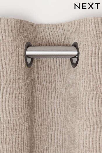 Natural JuzsportsShops Chenille Wave Texture Eyelet Lined Eyelet Curtains (A90172) | £70 - £160