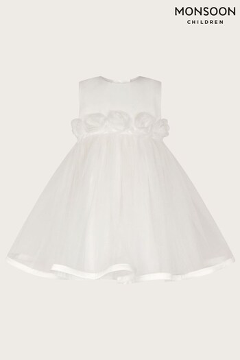 Monsoon Baby Natural Rosanna 3D Christening Dress (A90248) | £50 - £55