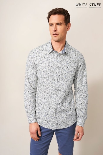 White Stuff jacket Slim Fit Peacock Printed Shirt (A90851) | £55