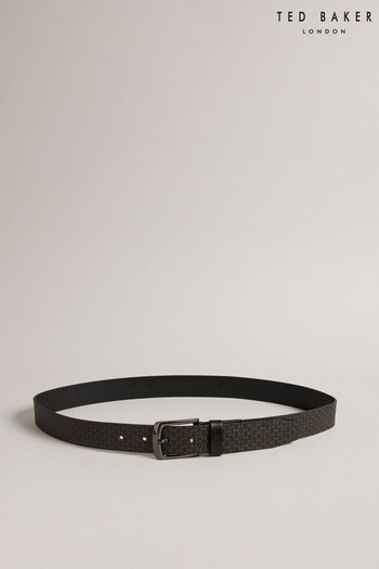 Ted Baker Conaby Printed Leather Black Belt (A91108) | £50