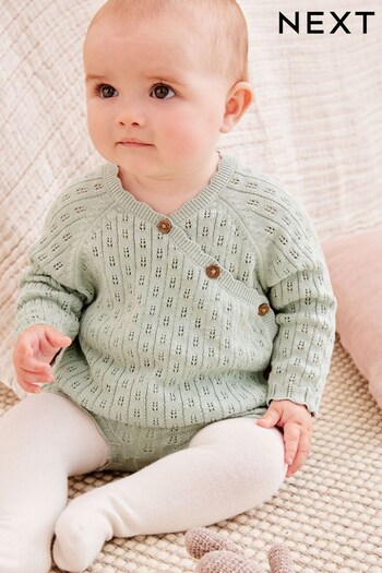 Sage Green Womens Jumper Set With Bottoms And Matching Tights (0mths-2yrs) (A91544) | £22 - £24