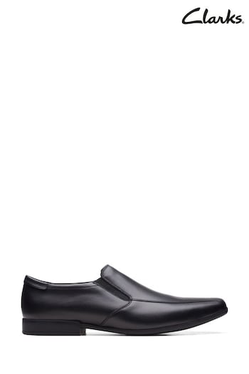 Clarks Black Leather Sidton Edge Shoes air (A91635) | £60