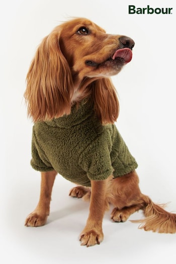 Barbour® Olive Green Green Teddy Fleece Borg Dog Jumper (A91974) | £30