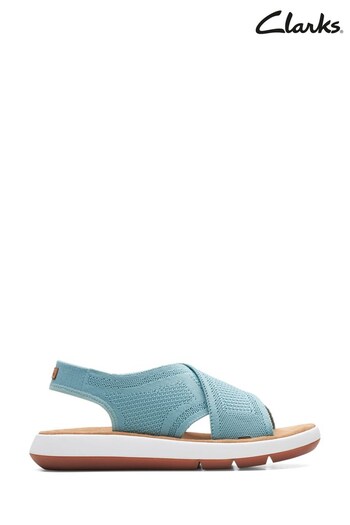 Clarks Turquoise Blue Knit Jemsa Dash Sandals (A92025) | £69