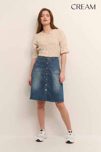 Cream Blue Lone Denim Skirt (A92502) | £65