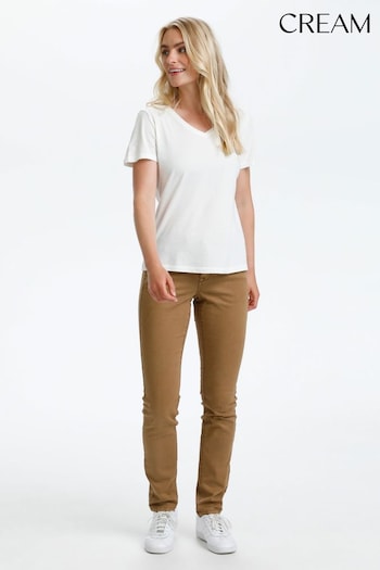 Cream Naia White V-Neck T-Shirt (A92517) | £20