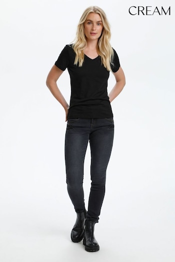 Super Naia Black V-Neck T-Shirt (A92524) | £20