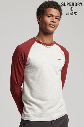 Superdry Pink Organic Cotton Vintage Baseball Long Sleeved Top (A92730) | £27
