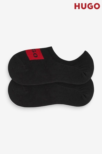 HUGO Womens Black Low Cut Label Socks 2 Pack (A93252) | £11