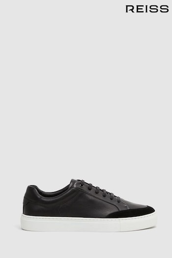 Reiss Black Ashley Leather Trainers (A93392) | £138