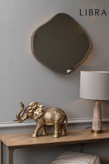 Libra Gold Small Organic Curved Mirror (A93734) | £250