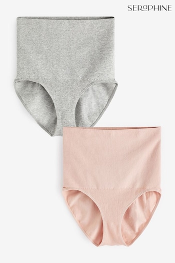 Seraphine Grey & Blush Pink Post Maternity Shaping Briefs –Twin Pack (A93782) | £29