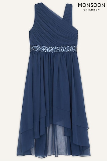 Monsoon Blue Abigail One Shoulder Prom Dress (A93816) | £45 - £50
