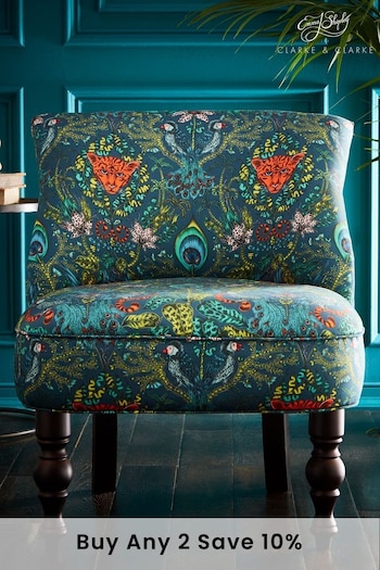 Emma Shipley Navy Blue Langley Amazon Velvet Chair (A94259) | £550