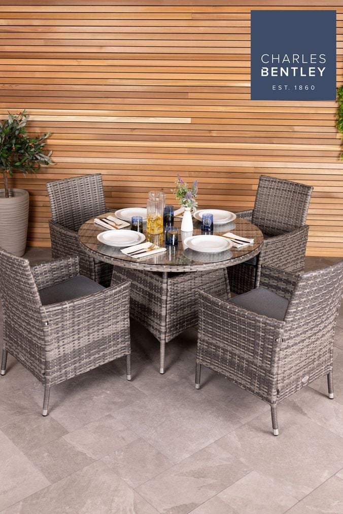 Charles bentley grey 4 on sale seater rattan lounge set