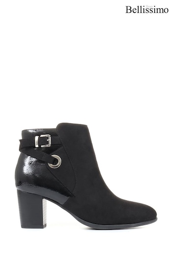Bellissimo Ladies Black Heeled Ankle Boots (A94518) | £45