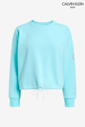 Calvin Klein Golf Blue Chill Cropped Crew Sweatshirt (A94667) | £50