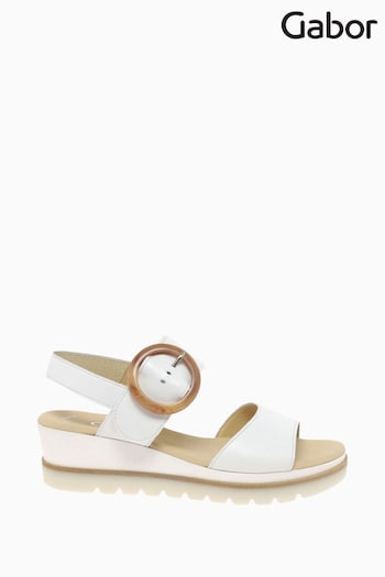 Gabor Yeo White Leather Sandals (A94872) | £85