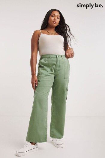 Simply Be Green Cargo Utility Trousers (A95241) | £32