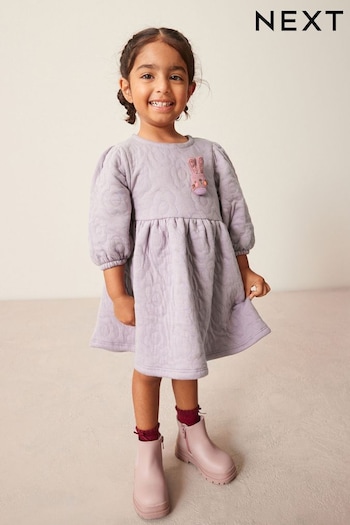 Lilac Purple Quilted Sweat Dress (3mths-7yrs) (A95374) | £14 - £16