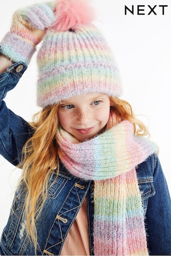 Rainbow Hats and Scarf Set (3-16yrs) (A95564) | £19 - £22