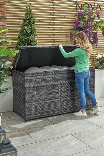 Nova Outdoor Living Grey Large Rattan Effect Garden Cushion Storage Box (A95578) | £430