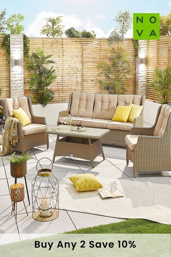 Nova Outdoor Living Natural Thalia 3 Seat Sofa Set (A95591) | £1,800
