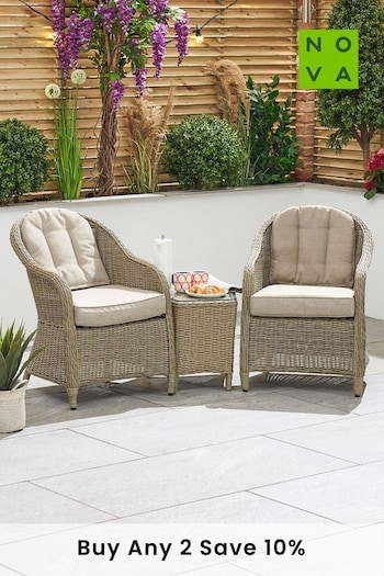 Nova Outdoor Living Natural Isabella Rattan Effect 3 Piece Garden Lounge Set (A95592) | £600